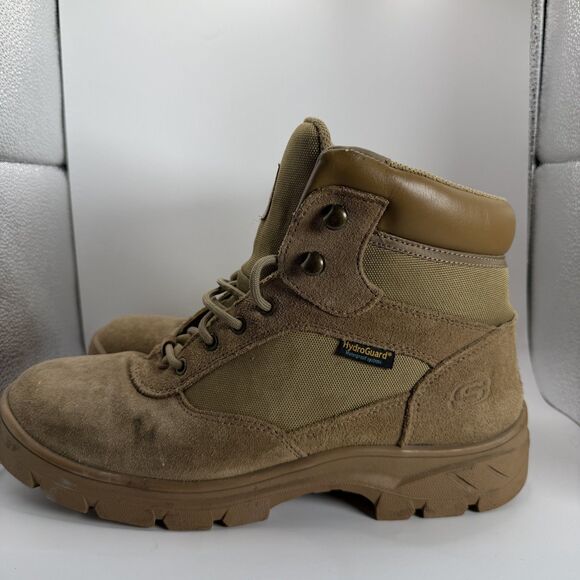 Skechers Tactical Work Boots Mens Size 11 Brown Waterproof Leather HidroGuard